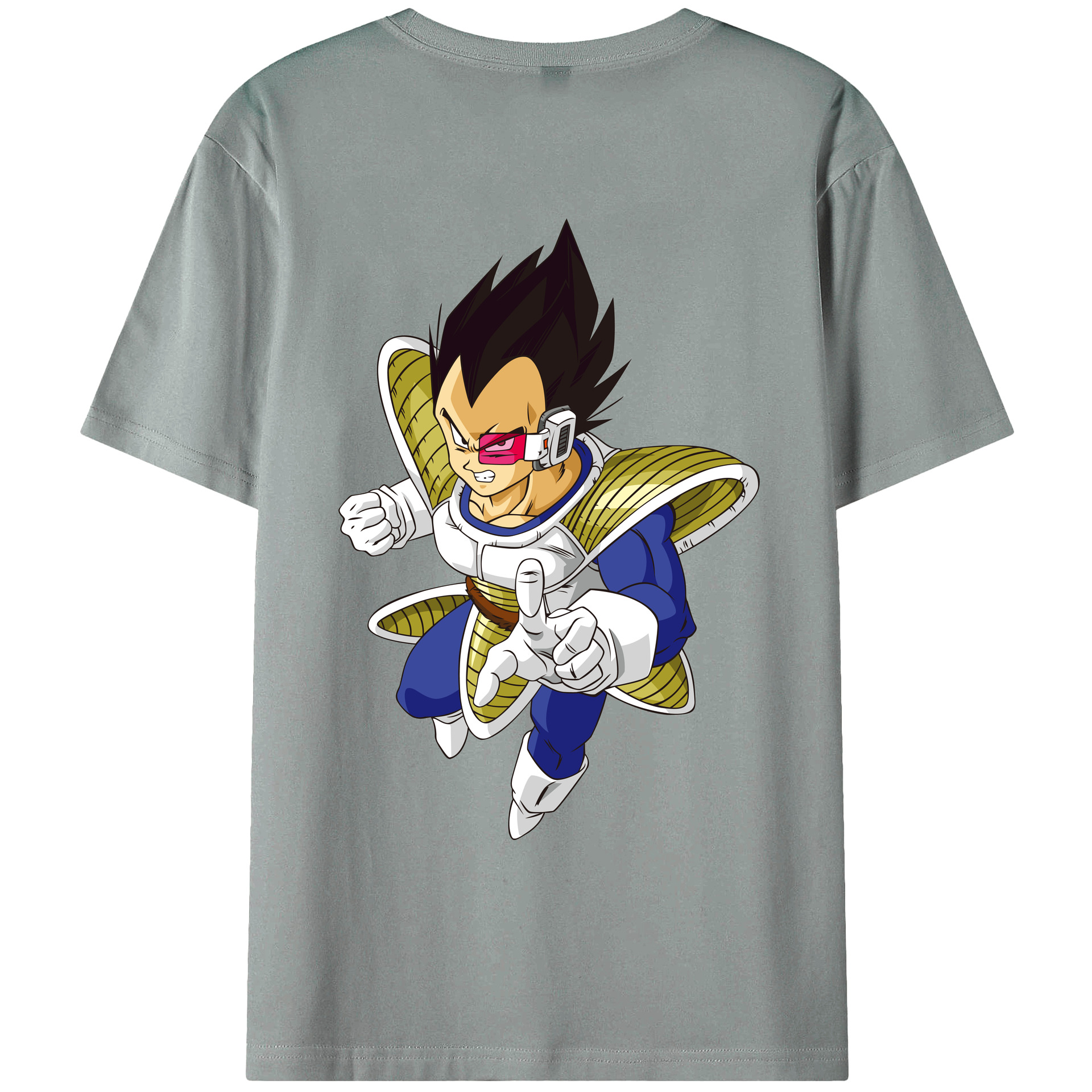 （画像用） ドラゴンボール ベジータ四世（Bejīta Yonsei）DRAGON BALL Vegeta IV 綿100％ メンズ半袖Tシャツ（バックプリント） 通気性